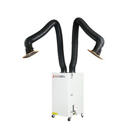 Two Arms Mobile Welding Smoke Extractor , Manual Cleaning Ash Welding Smoke Filters